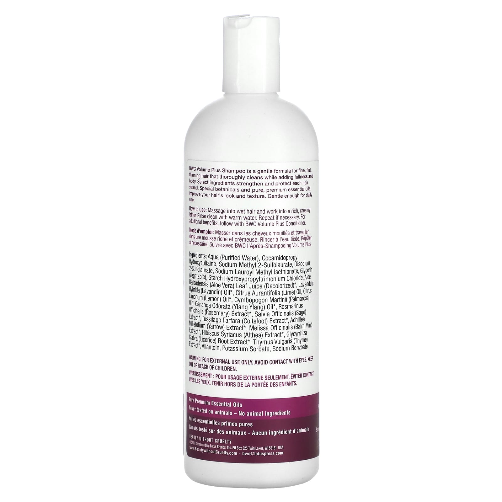 Beauty Without Cruelty, Volume Plus Shampoo, 16 fl oz (473 ml)