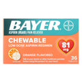 Bayer, Chewable Low Dose Aspirin Regimen, Orange, 81 mg, 36 Tablets
