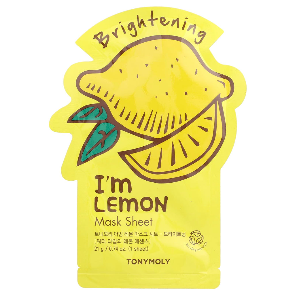 TonyMoly, I'm Lemon, Brightening Beauty Mask Sheet, 1 Sheet, 0.74 oz (21 g)