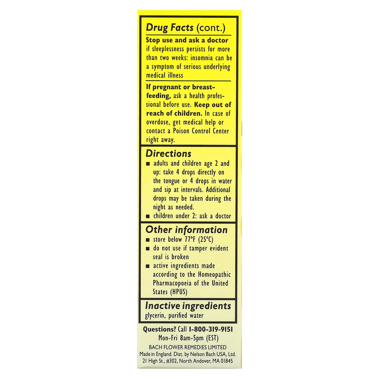Bach, Original Flower Remedies, Rescue Sleep Dropper, Natural Sleep Aid, 0.7 fl oz (20 ml)