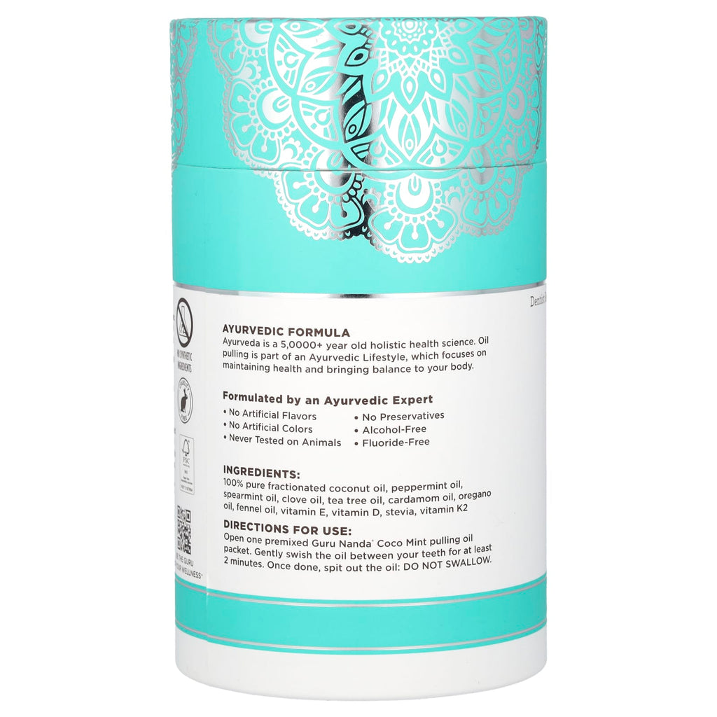 GuruNanda, Whitening Pulling Oil, Coconut + Mint, 28 Pack, 0.4 fl oz (12 ml) Each