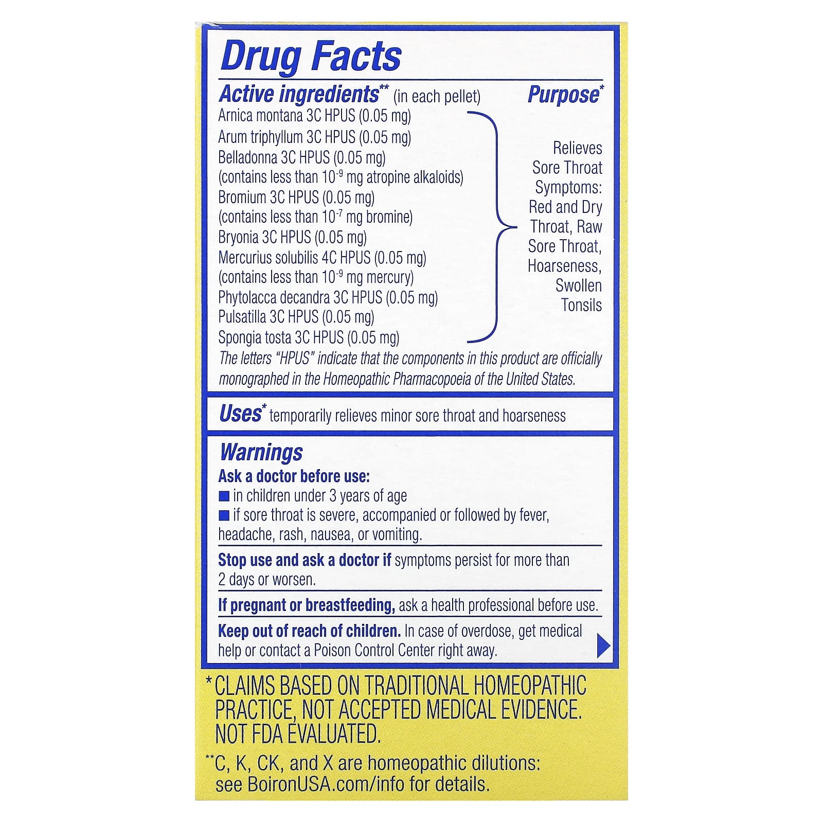 Boiron, ThroatCalm® On The Go, 2 Portables Tubes, 80 Pellets Each