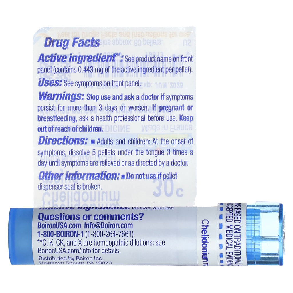 Boiron, Chelidonium Majus 30C, Nausea Relief, Approx 80 Pellets