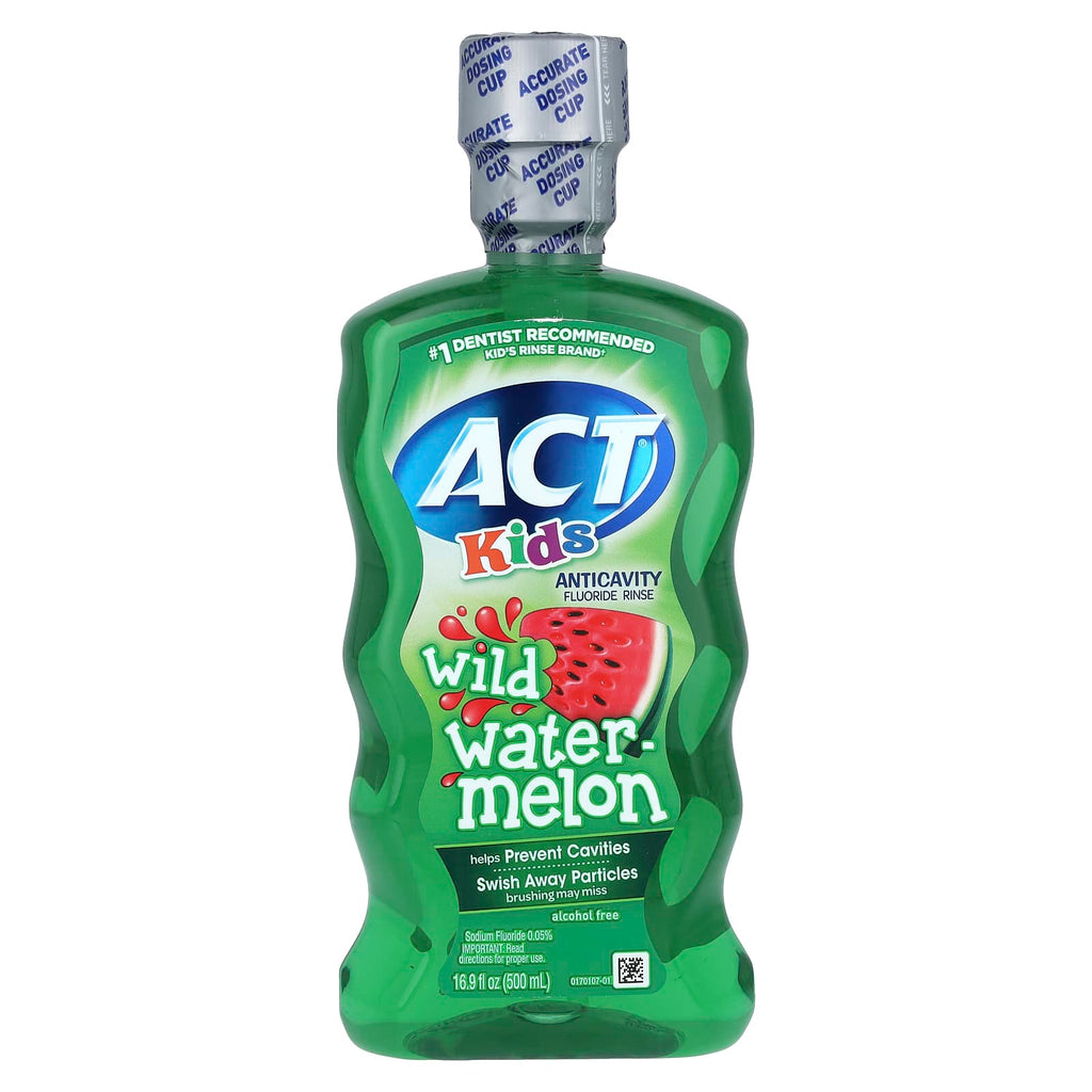 Act, Kid's, Anticavity Fluoride Rinse, Alcohol Free, Wild Watermelon, 16.9 fl oz (500 ml)