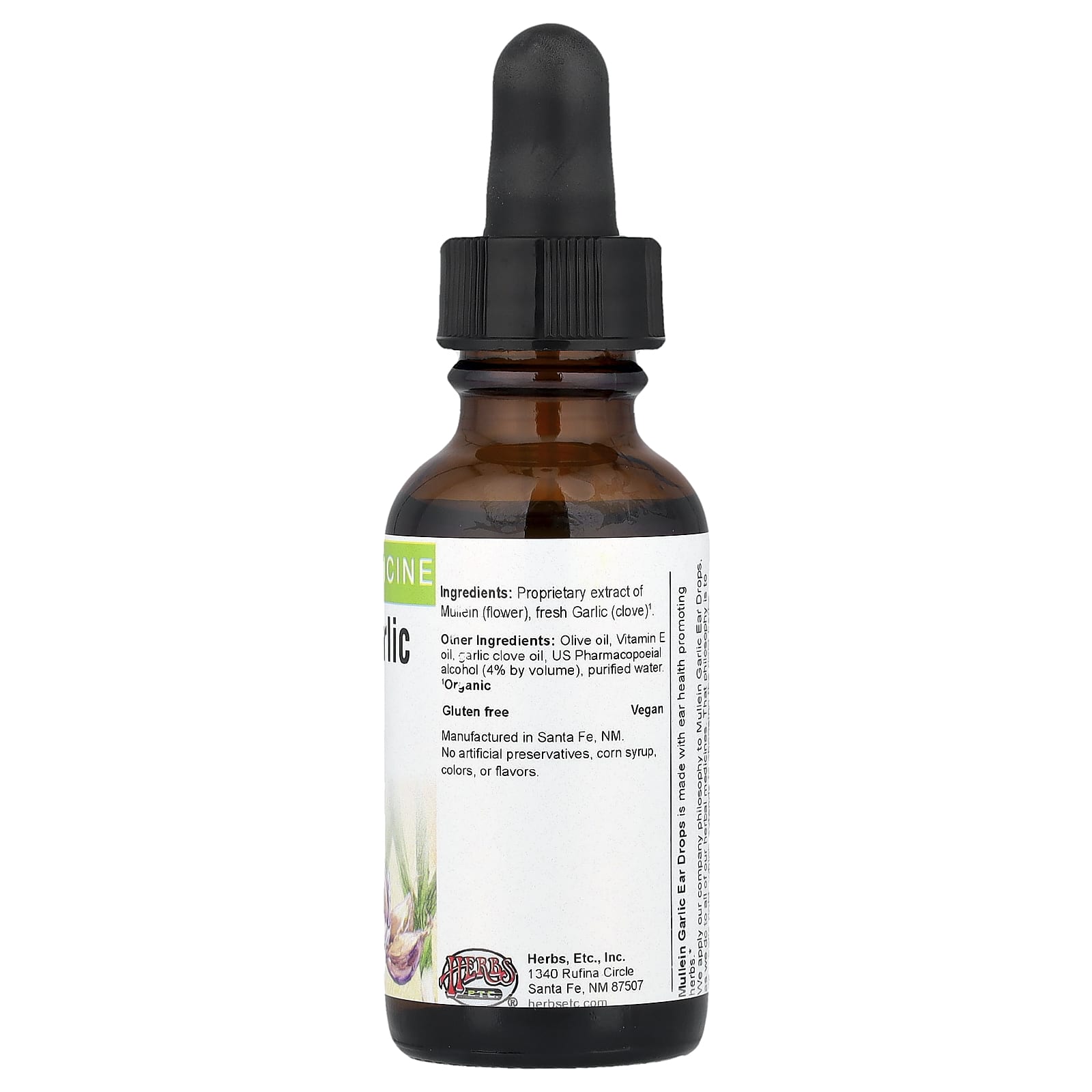 Herbs Etc., Mullein Garlic Ear Drops, 1 fl oz (30 ml)