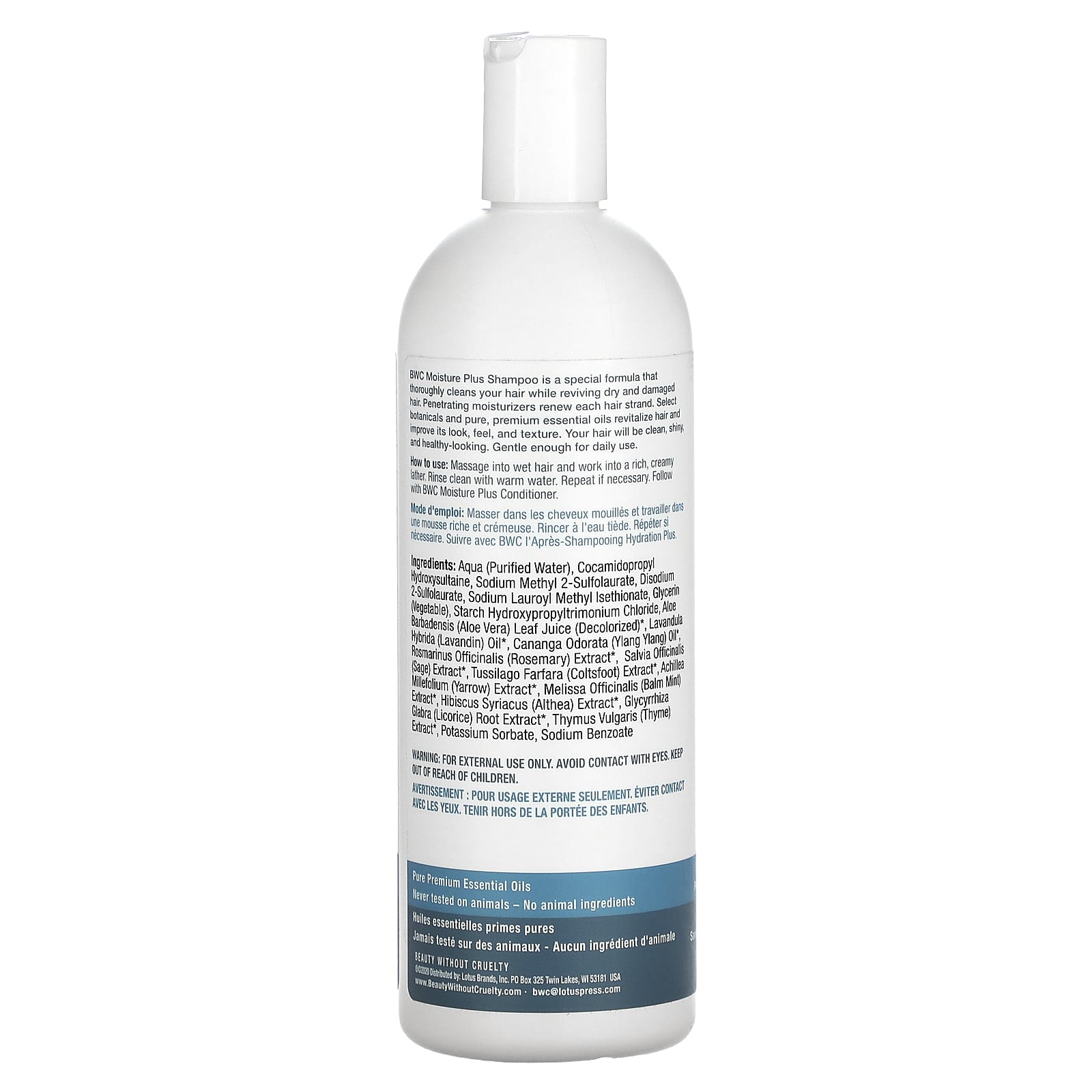 Beauty Without Cruelty, Shampoo Moisture Plus, For Dry/Treated Hair, 16 fl oz (473 ml)