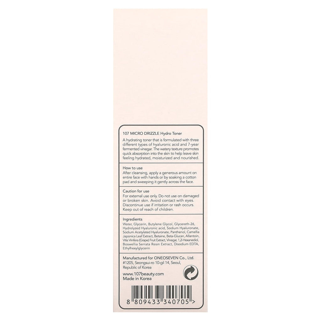 107 Beauty, Micro Drizzle, Hydro Toner, 6.1 fl oz (180 ml)