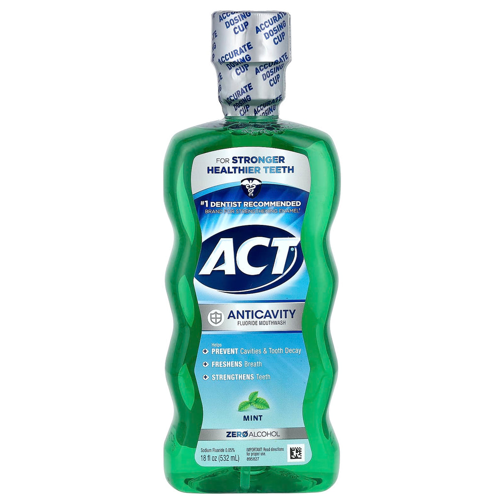 Act, Anticavity Fluoride Mouthwash, Alcohol Free, Mint, 18 fl oz (532 ml)