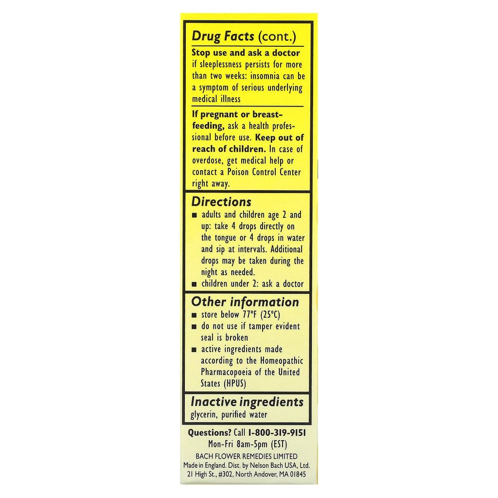 Bach, Original Flower Remedies, Rescue Sleep Dropper, Natural Sleep Aid, 0.7 fl oz (20 ml)