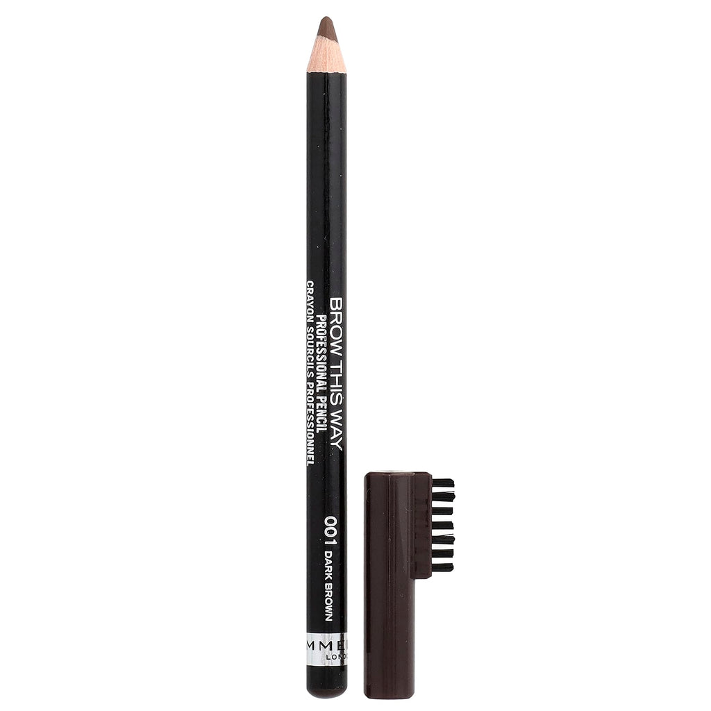Rimmel London, Brow This Way, Professional Eyebrow Pencil, 001 Dark Brown, 0.05 oz (1.4 g)