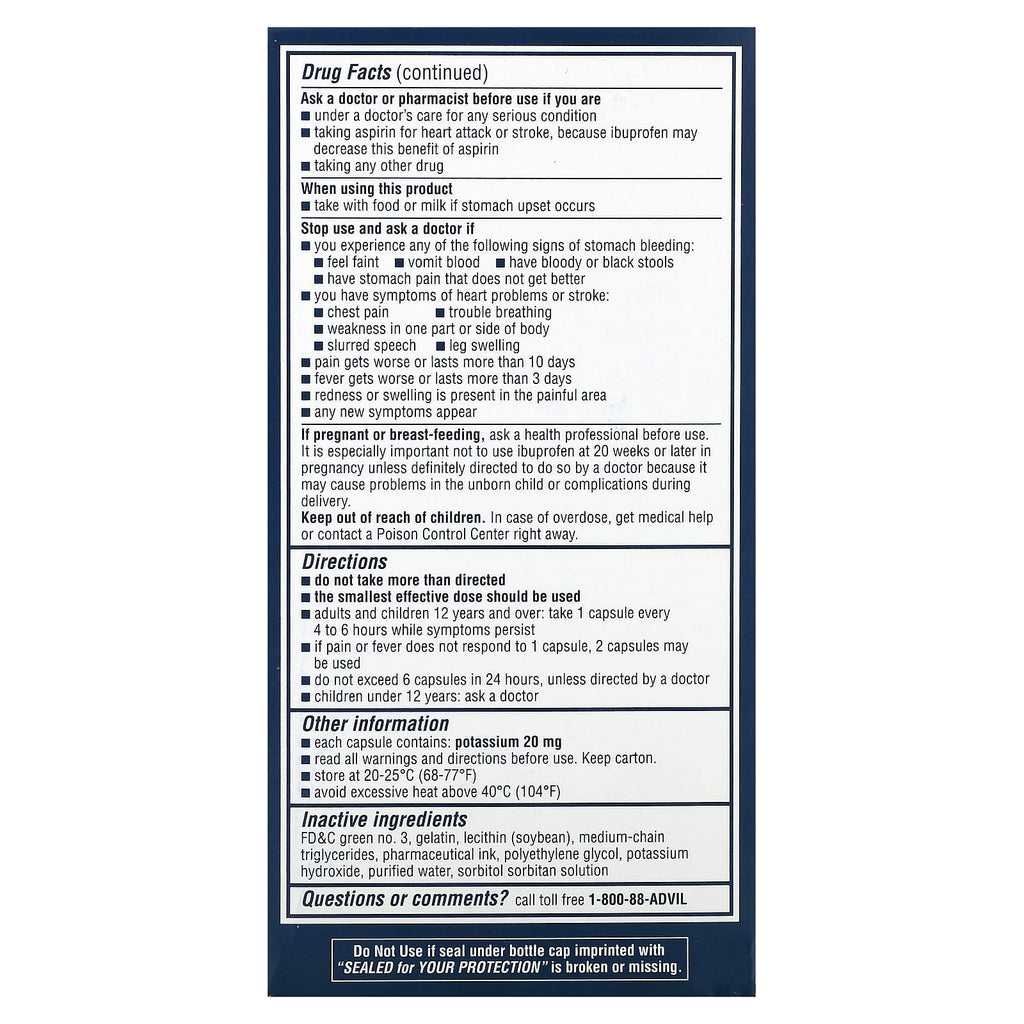 Advil, Liqui-Gels, 200 mg, 160 Liquid Filled Capsules