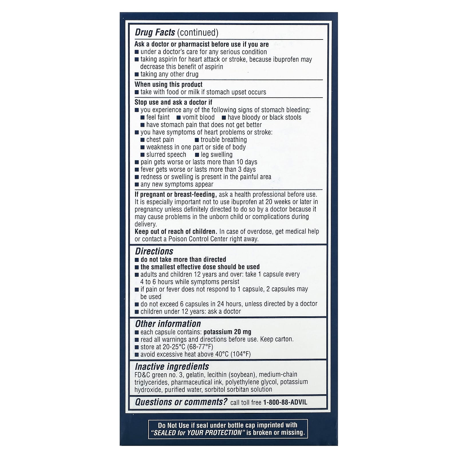 Advil, Liqui-Gels, 200 mg, 160 Liquid Filled Capsules