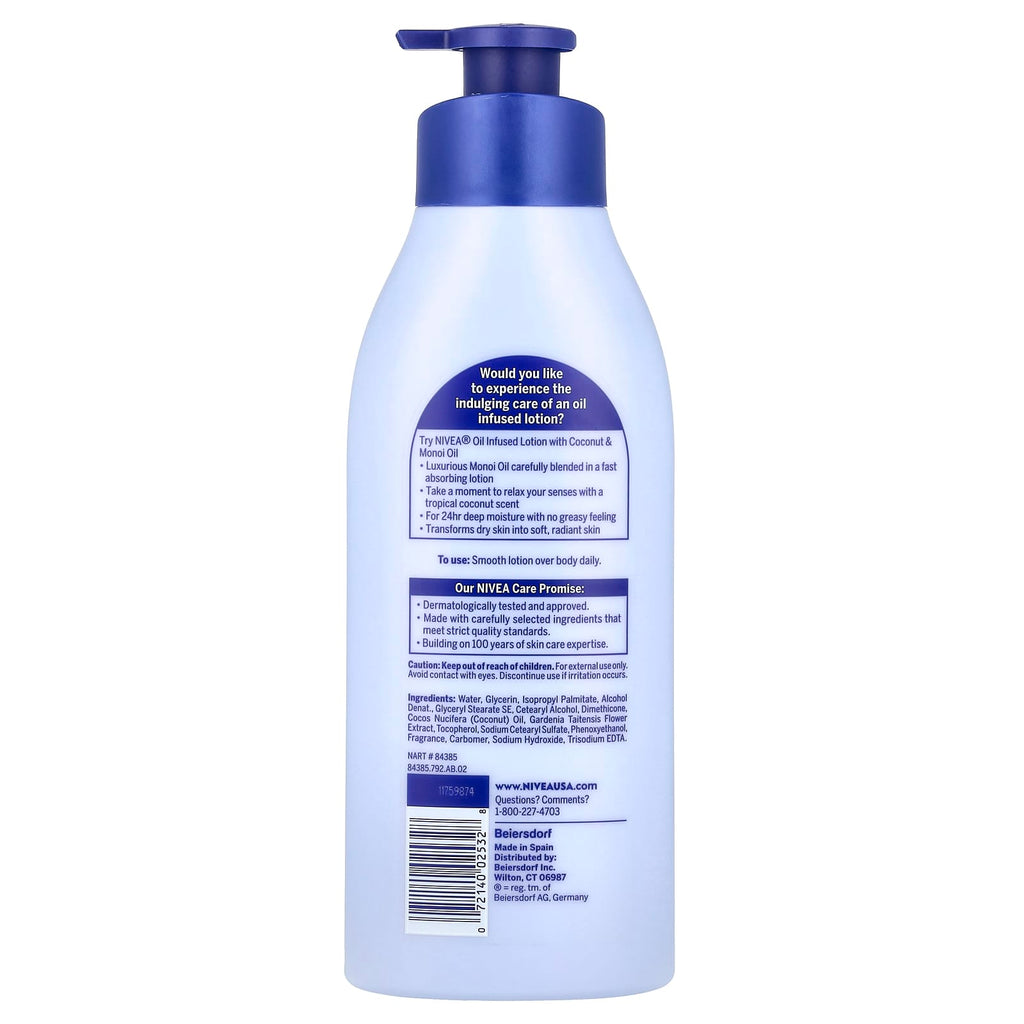 Nivea, Oil Infused Lotion, Coconut & Monoi Oil, 16.9 fl oz (500 ml)
