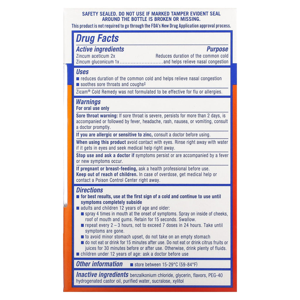 Zicam, Cold Remedy, Oral Mist, Arctic Mint, 1 fl oz (30 ml)