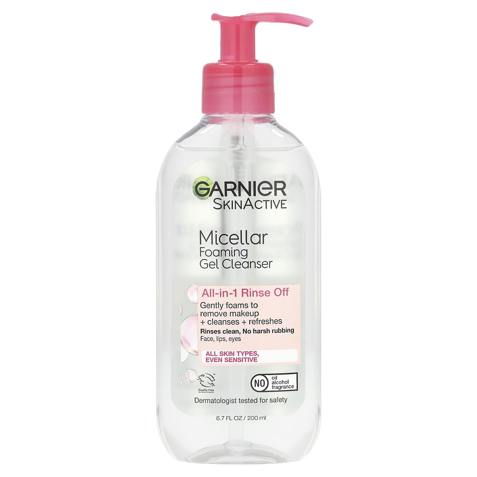 Garnier, SkinActive, Micellar Foaming Gel Cleanser, All-in-1 Rinse Off, 6.7 fl oz (200 ml)