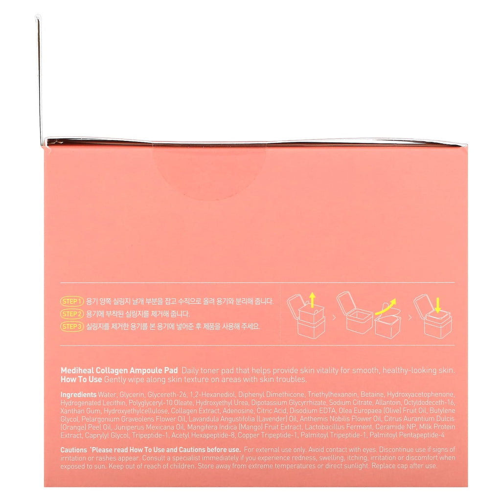 MEDIHEAL, Collagen Ampoule Pad, 100 Pads