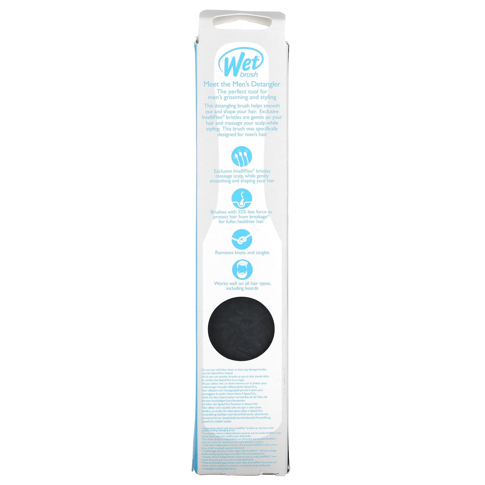 Wet Brush, Men's Detangler, Black, 1 Brush