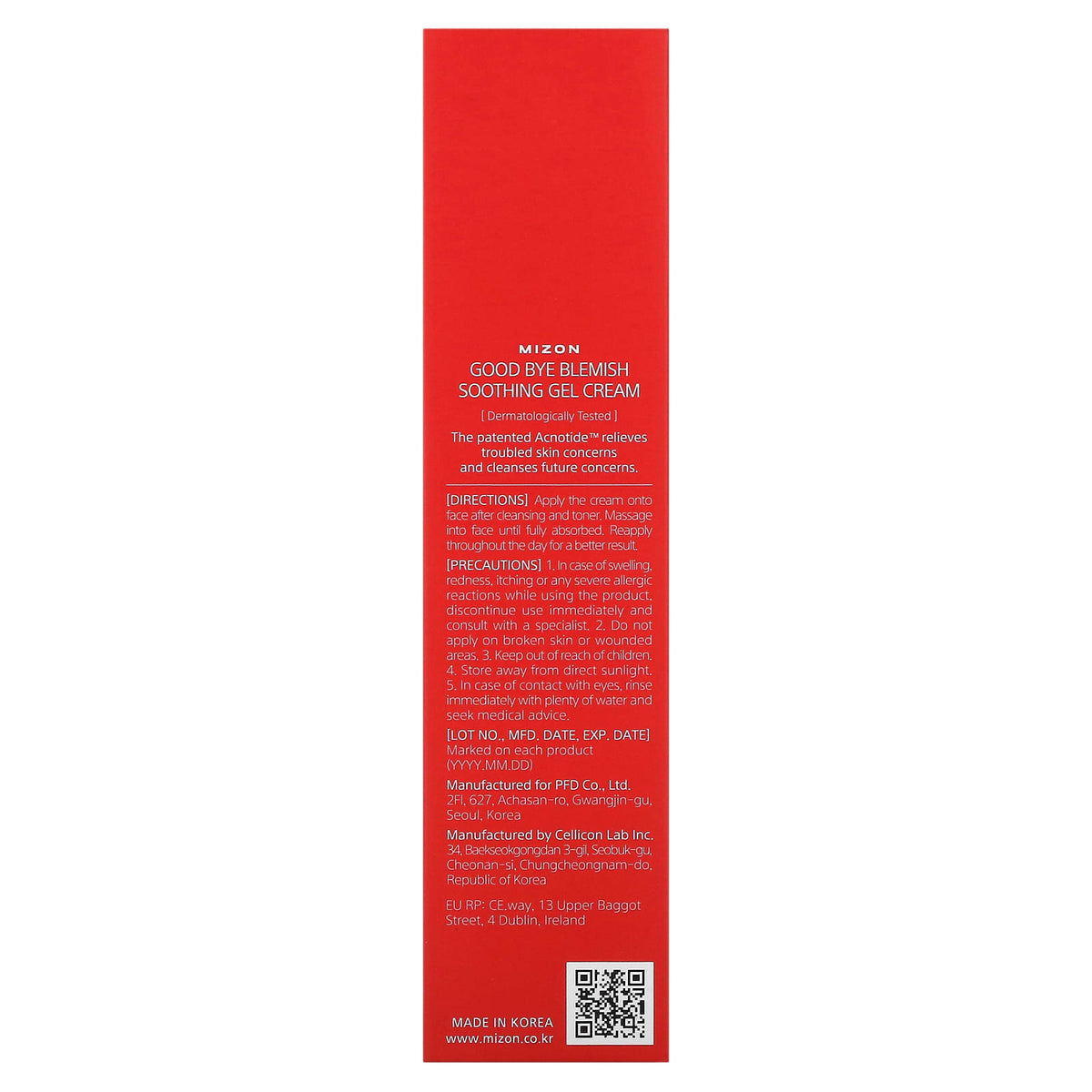 Mizon, Good Bye Blemish, Soothing Gel Cream, 1.85 fl oz (55 ml)