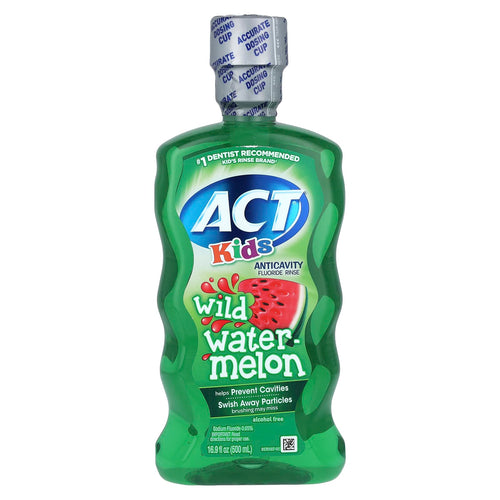 Act, Kid's, Anticavity Fluoride Rinse, Alcohol Free, Wild Watermelon, 16.9 fl oz (500 ml)