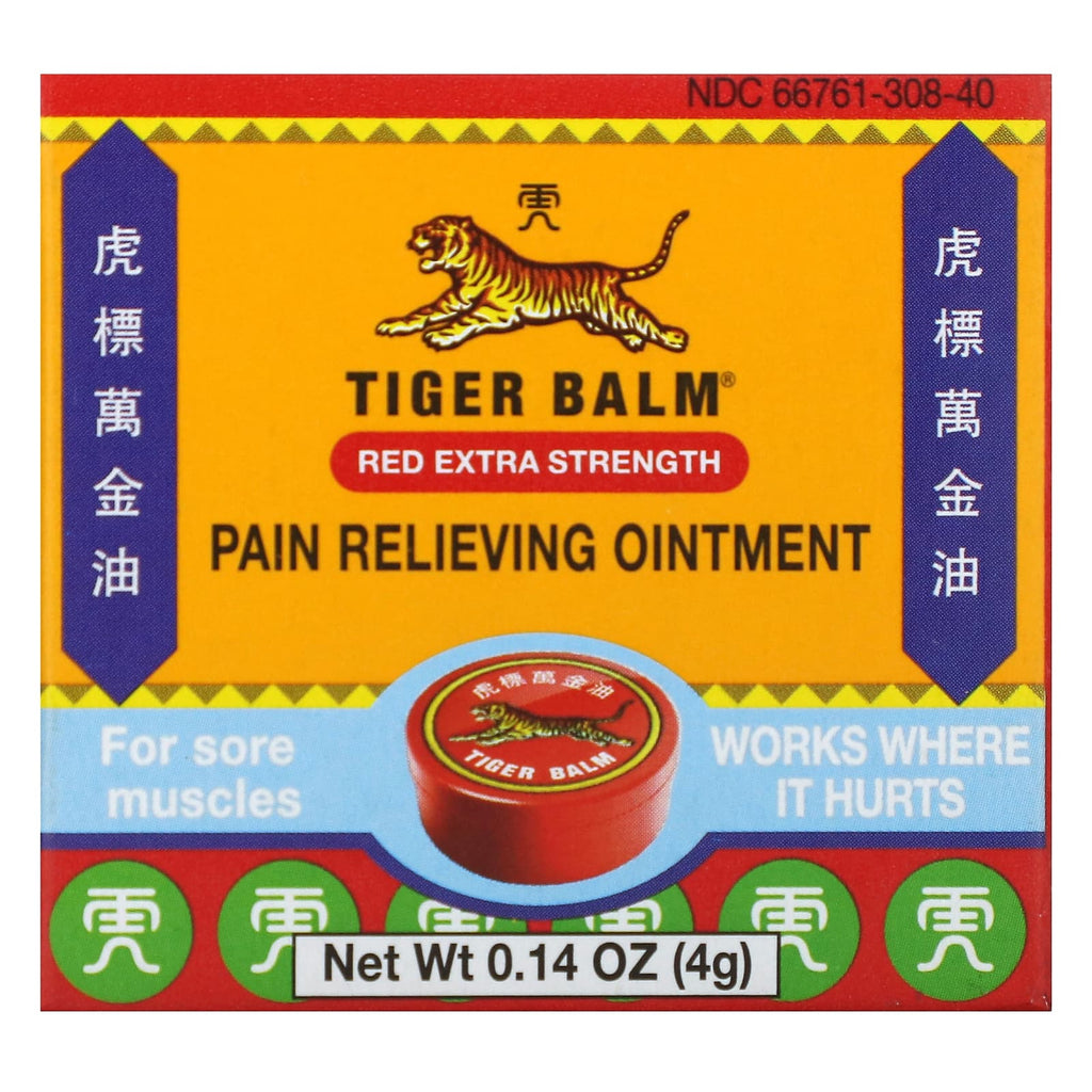 Tiger Balm, Pain Relieving Ointment, 0.14 oz (4 g)