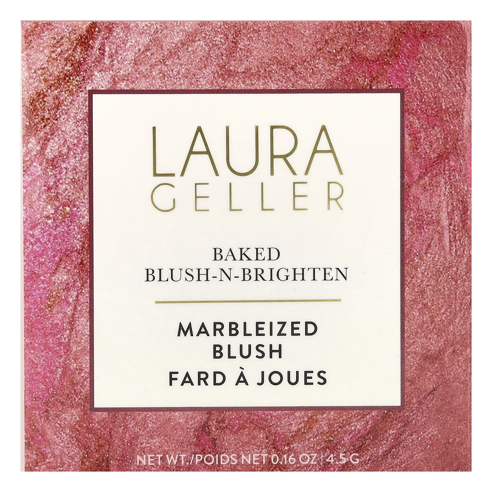 Laura Geller, Baked Blush-N-Brighten, Marbleized Blush, 0018032B Pink Buttercream, 0.16 oz (4.5 g)