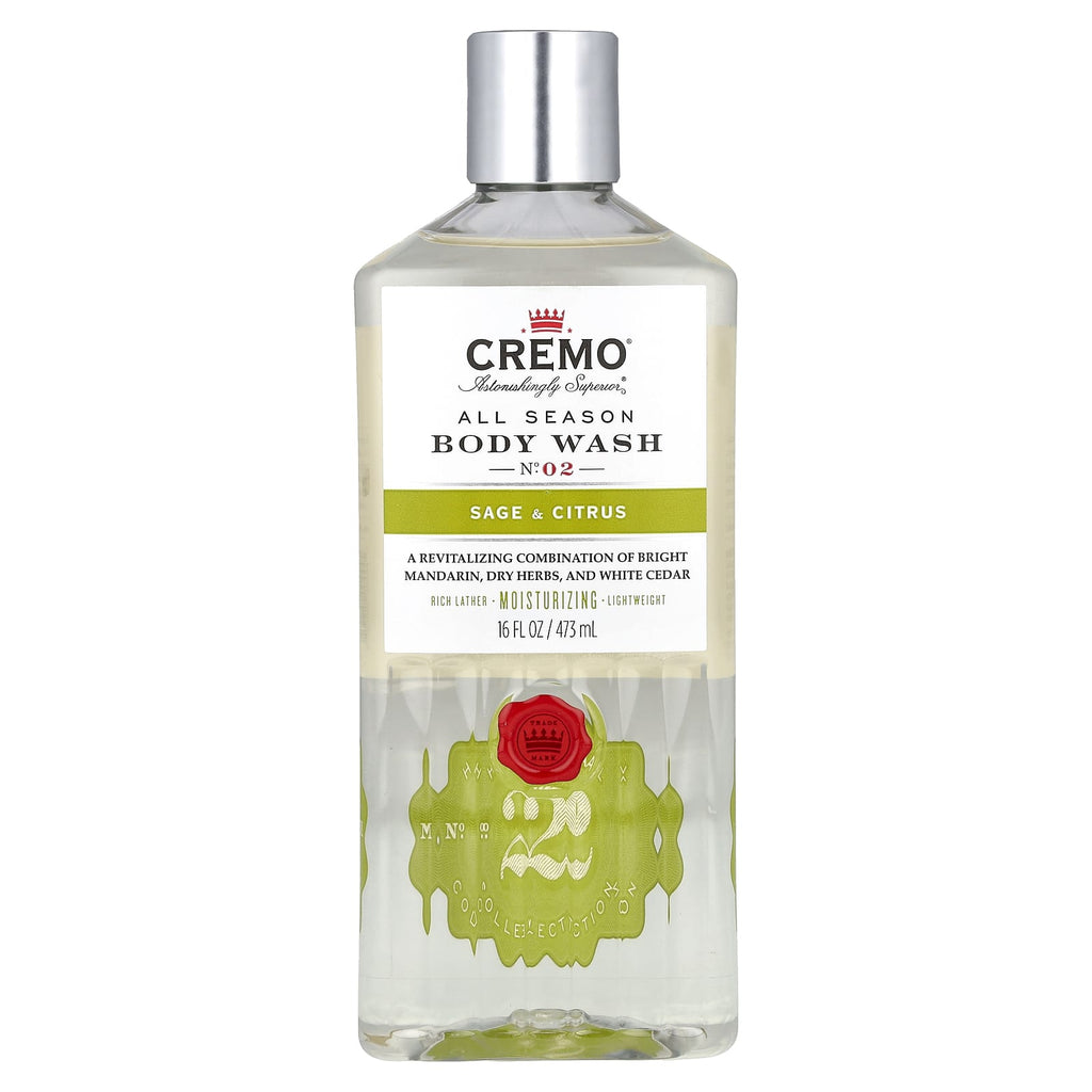 Cremo, All Season Body Wash, No. 2, Sage & Citrus, 16 fl oz (473 ml)