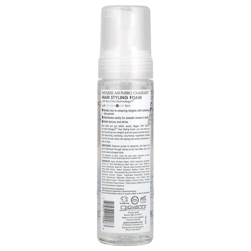 Giovanni, Mousse Air-Turbo Charged™, Hair Styling Foam, Medium-To-Firm Hold, 7 fl oz (207 ml)