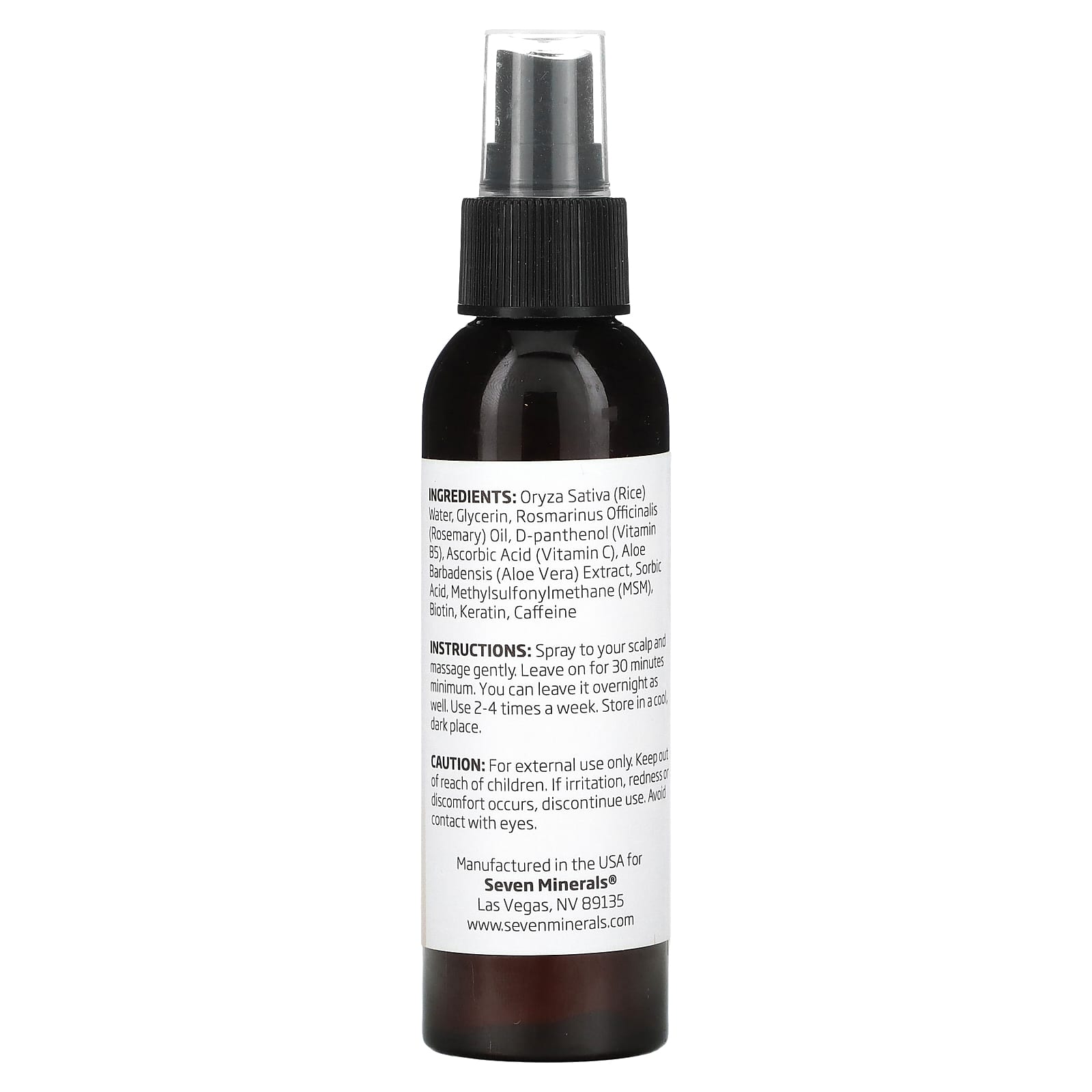 Seven Minerals, Rice Water Hair Spray, 4 fl oz (120 ml)