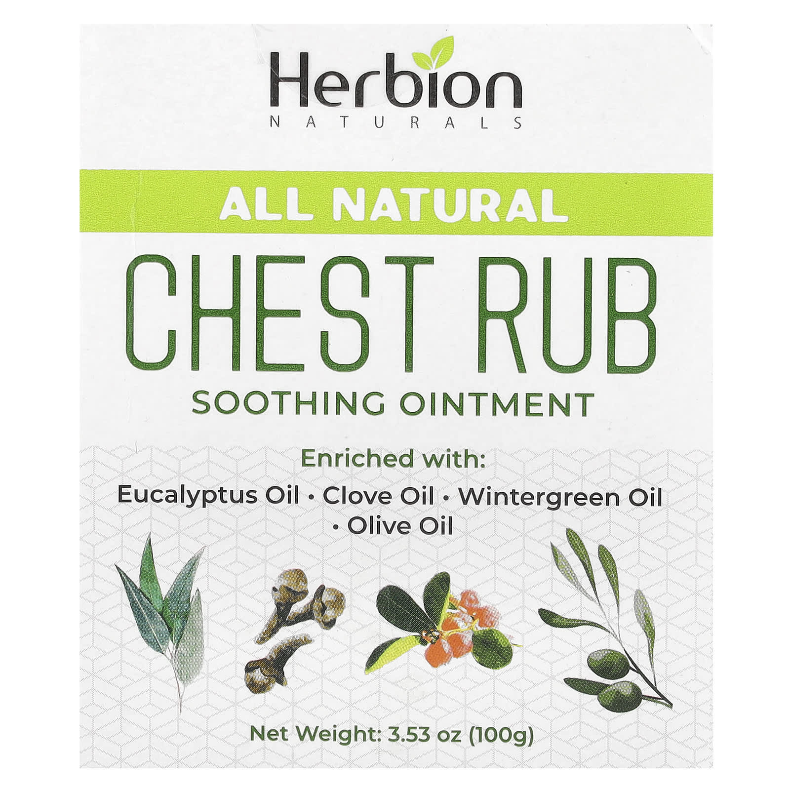Herbion Naturals, All Natural Chest Rub, 3.53 oz (100 g)