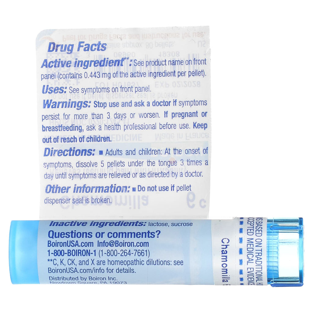 Boiron, Chamomilla, 6C, Teething & Irritability, Approx 80 Pellets