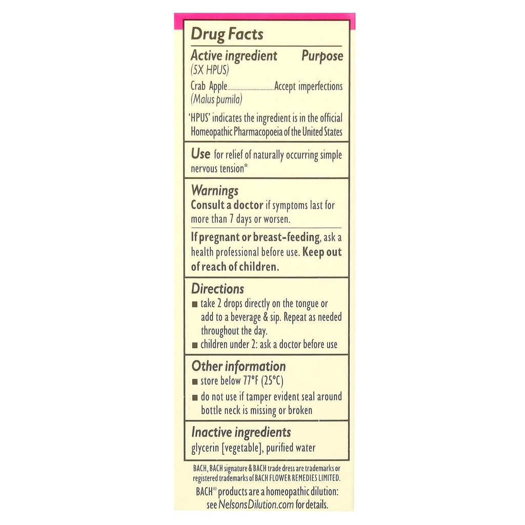 Bach, Original Flower Remedies, Crab Apple, 0.35 fl oz (10 ml)