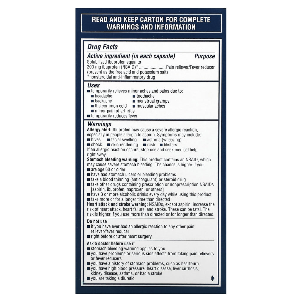 Advil, Liqui-Gels, 200 mg, 160 Liquid Filled Capsules