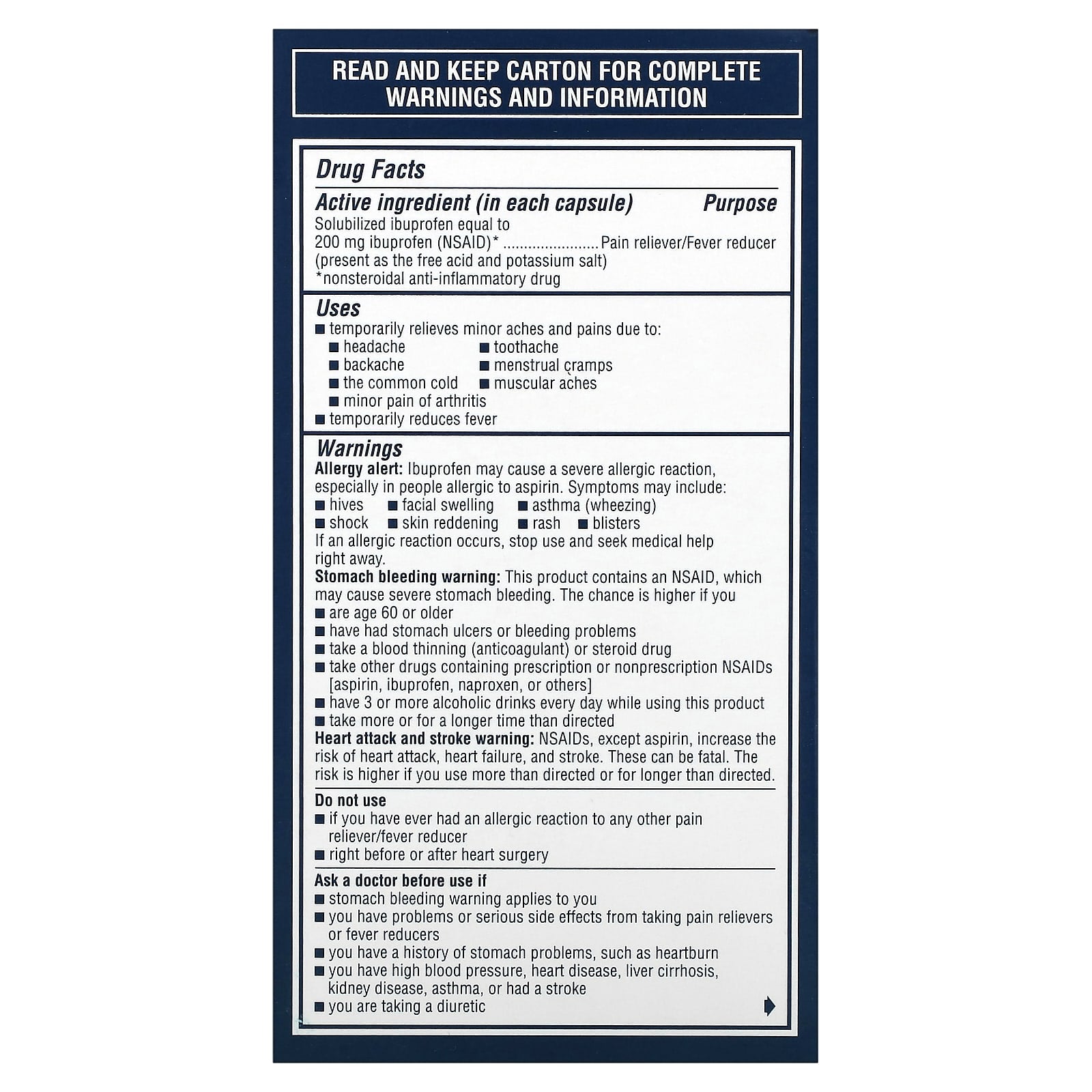 Advil, Liqui-Gels, 200 mg, 160 Liquid Filled Capsules