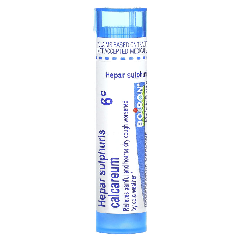 Boiron, Hepar Sulphuris Calcareum, 6C, Dry Cough Relief, Approx 80 Pellets