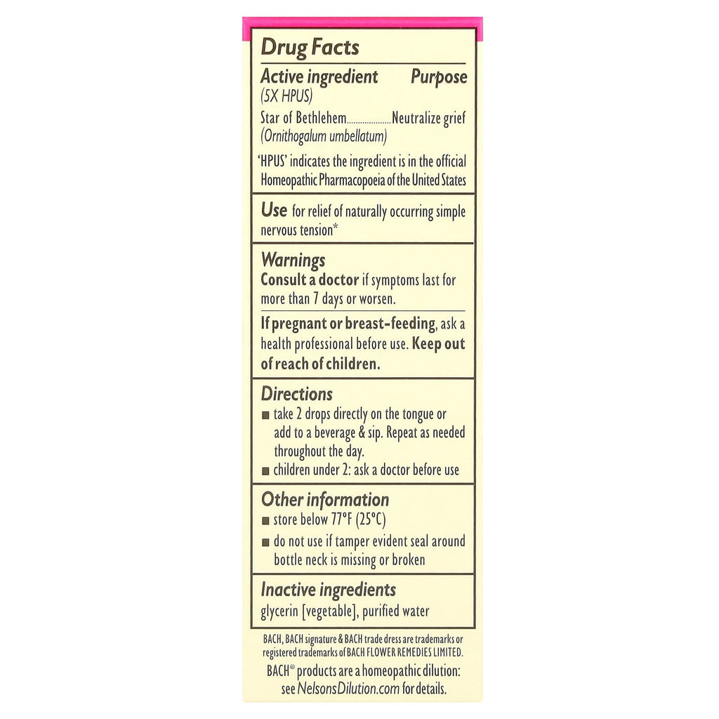 Bach, Original Flower Remedies, Star of Bethlehem, 0.35 fl oz (10 ml)