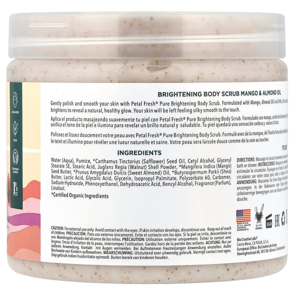 Petal Fresh, Brightening Body Scrub With AHAS, Mango & Almond Oil, 16 fl oz (473 ml)