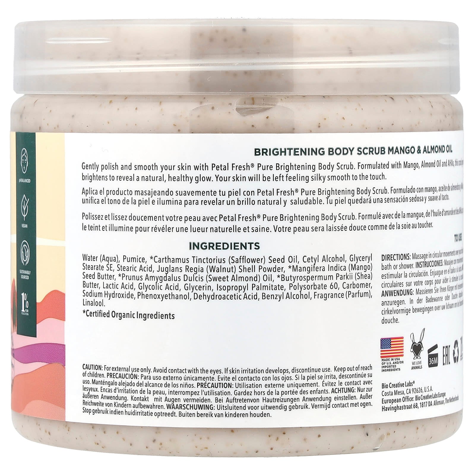 Petal Fresh, Brightening Body Scrub With AHAS, Mango & Almond Oil, 16 fl oz (473 ml)