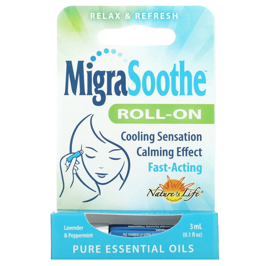Nature's Life, MigraSoothe, Roll-On, Lavender & Peppermint, 0.1 fl oz (3 ml)