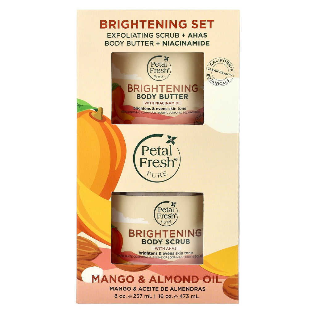 Petal Fresh, Brightening Set, Mango & Almond Oil, 2 Piece Set
