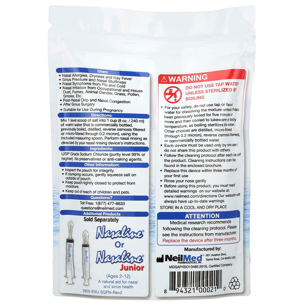 Squip, Nasaline®, Saline Solution Salt, 12 oz (340 g)