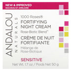 Andalou Naturals, 1000 Roses, Fortifying Night Cream, Sensitive, 1.7 oz (50 g)