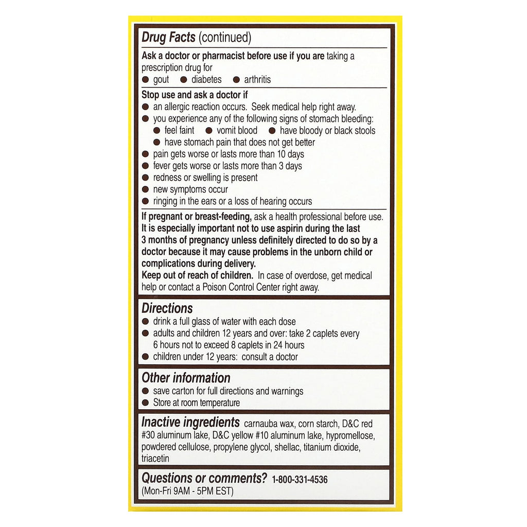 Bayer, Back & Body, 500 mg , 100 Coated Caplets