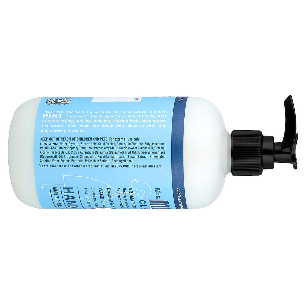 Mrs. Meyers Clean Day, Hand Lotion, Rain Water, 12 fl oz (354 ml)