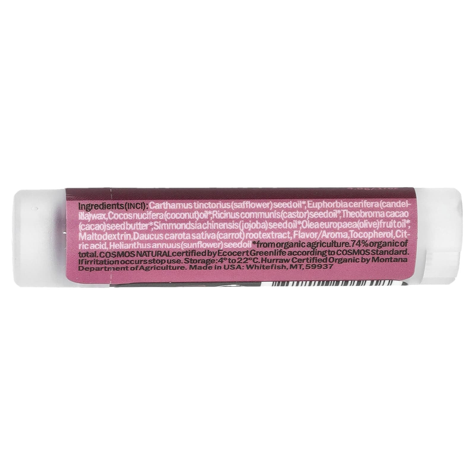 Hurraw! Balm, Tinted Lip Balm, Raspberry, 0.17 oz (4.8 g)