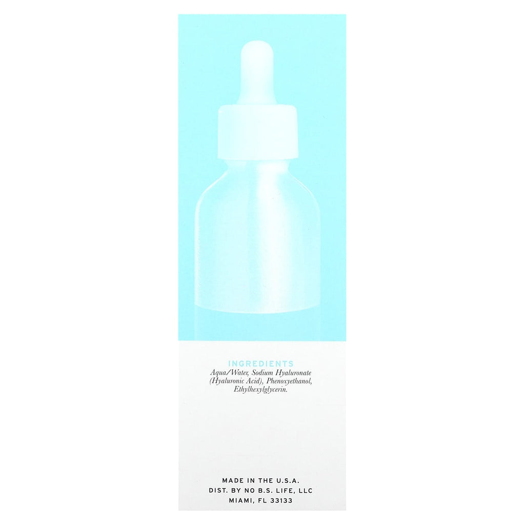 No BS Skincare, Pure Hyaluronic Serum, 1 fl oz (30 ml)