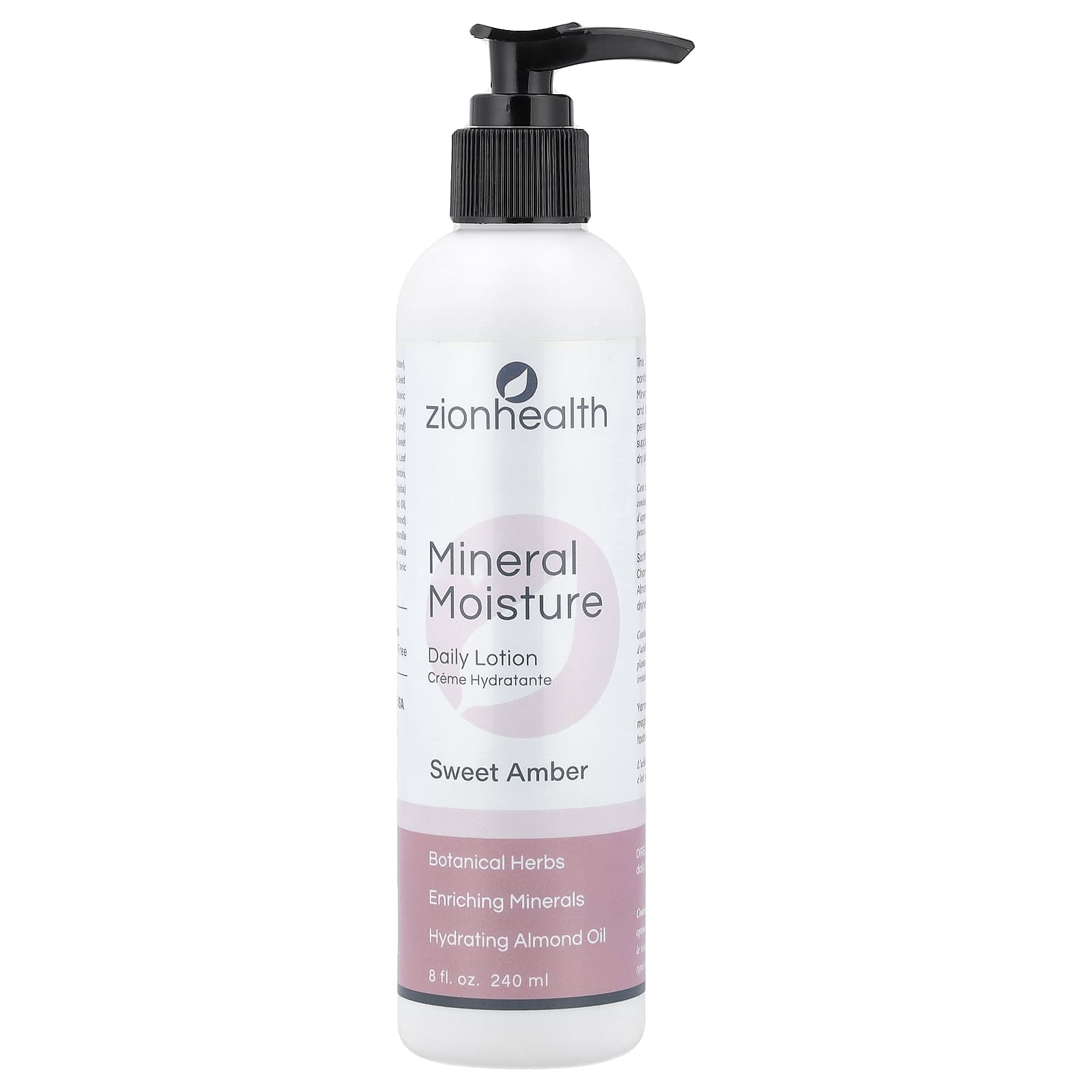 Zion Health, Mineral Moisture Daily Lotion, Sweet Amber , 8 fl oz (240 ml)
