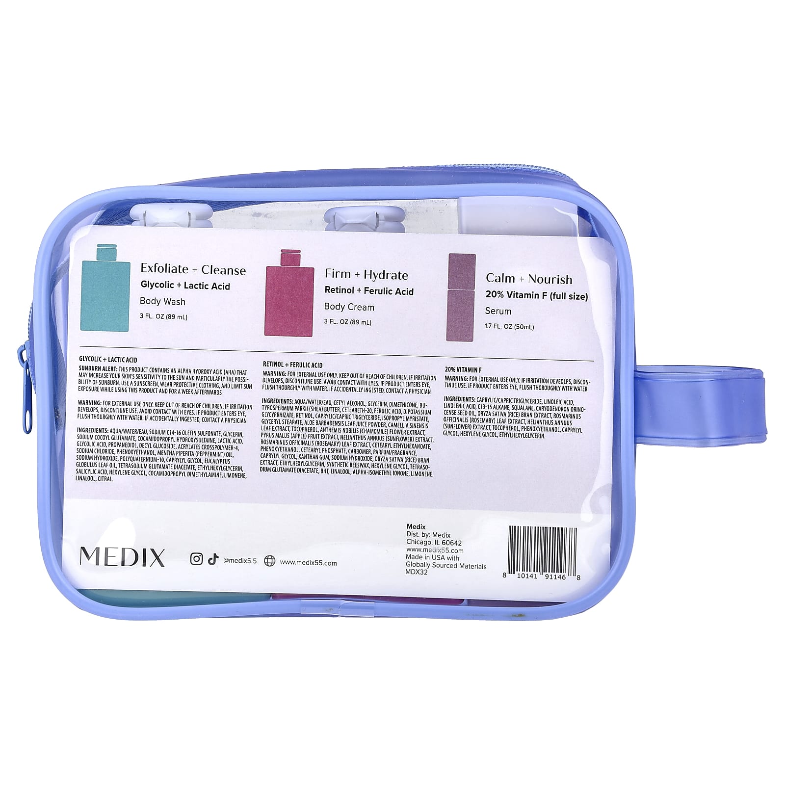 Medix 5.5, iHerb Exclusive, Medix 5.5 Body Care Bag, 4 Items