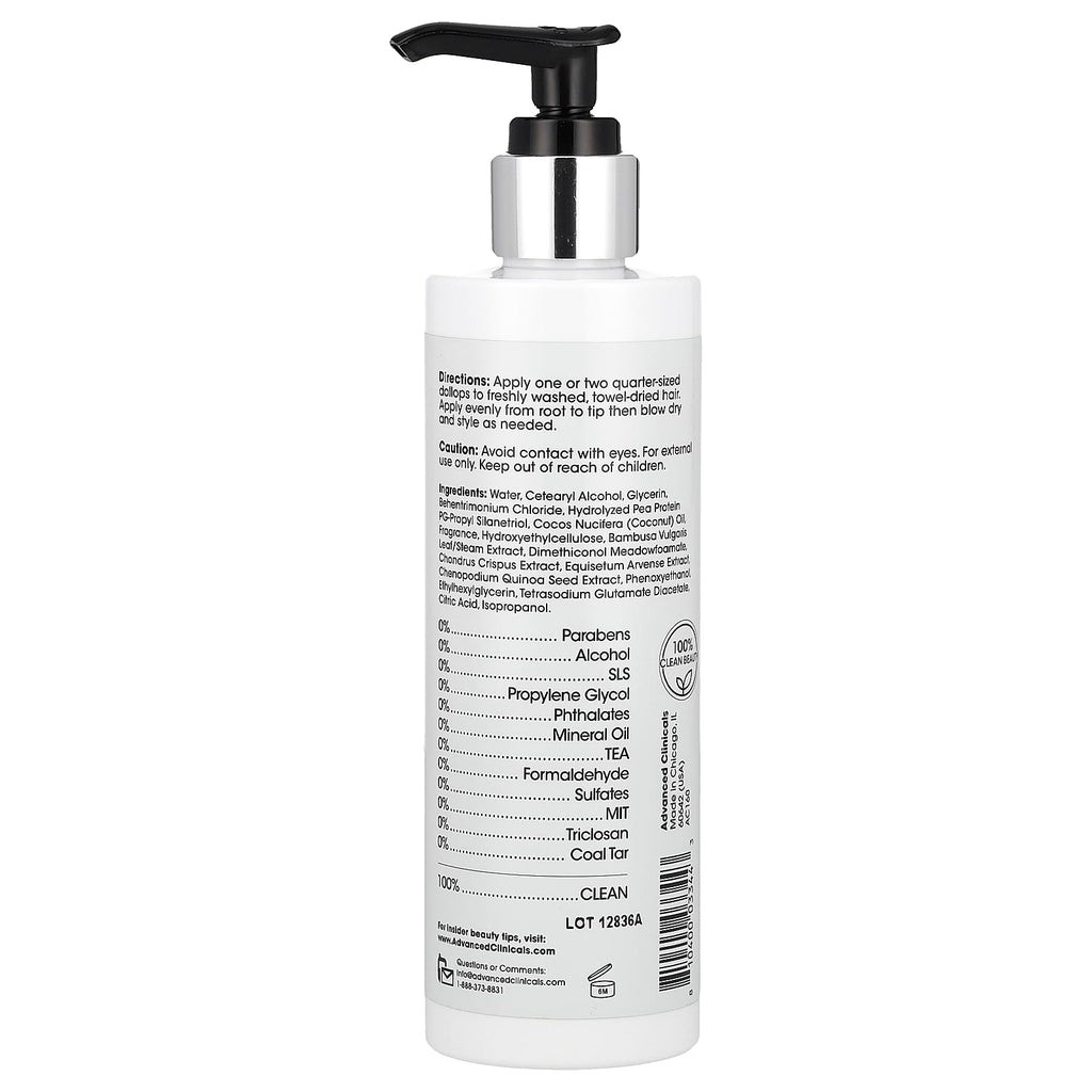 Advanced Clinicals, 10-In-1 Frizz Control, Blow Dry Heat Protectant, 7.5 fl oz (222 ml)