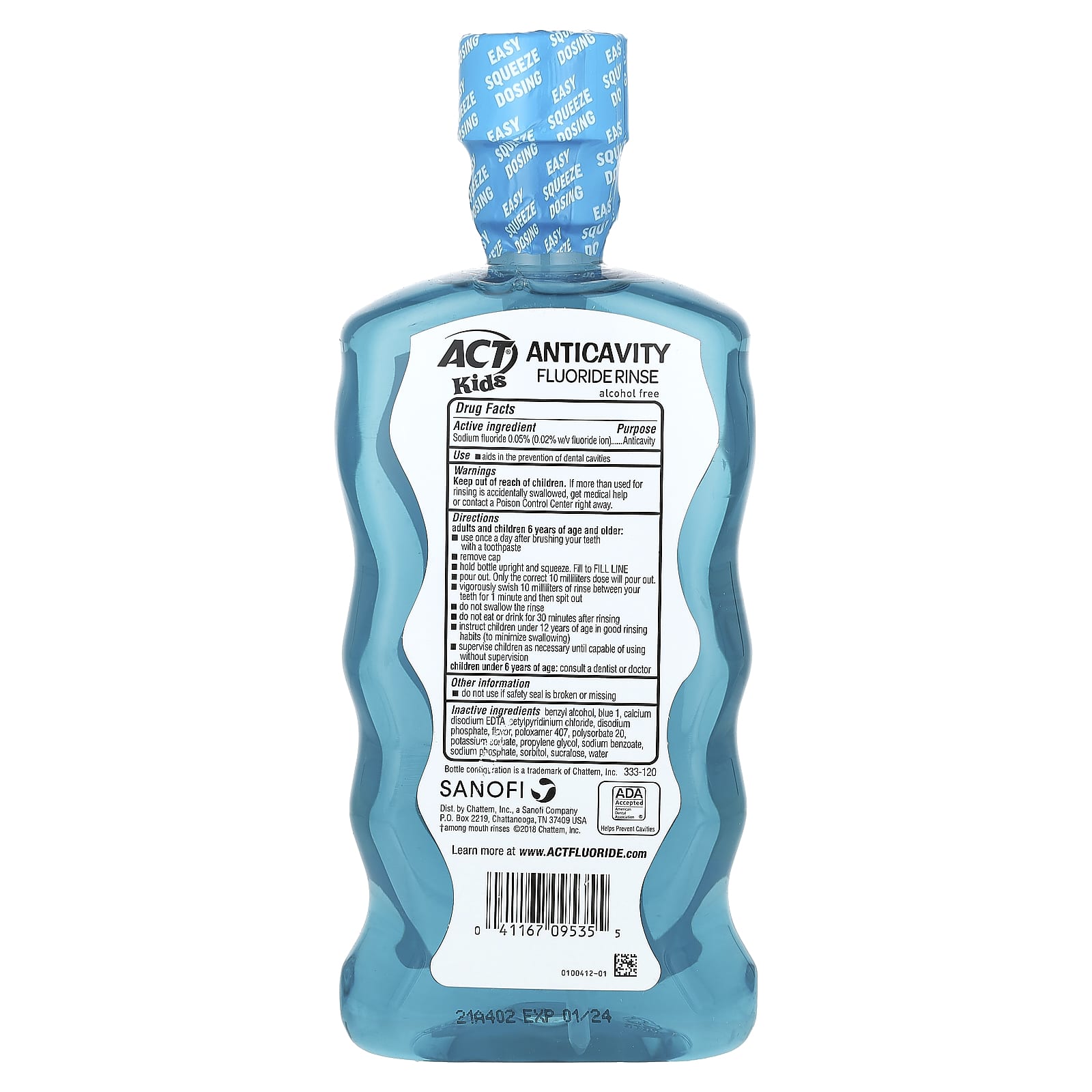 Act, Kids, Anticavity Fluoride Rinse, Alcohol Free, Pineapple Punch, 16.9 fl oz (500 ml)