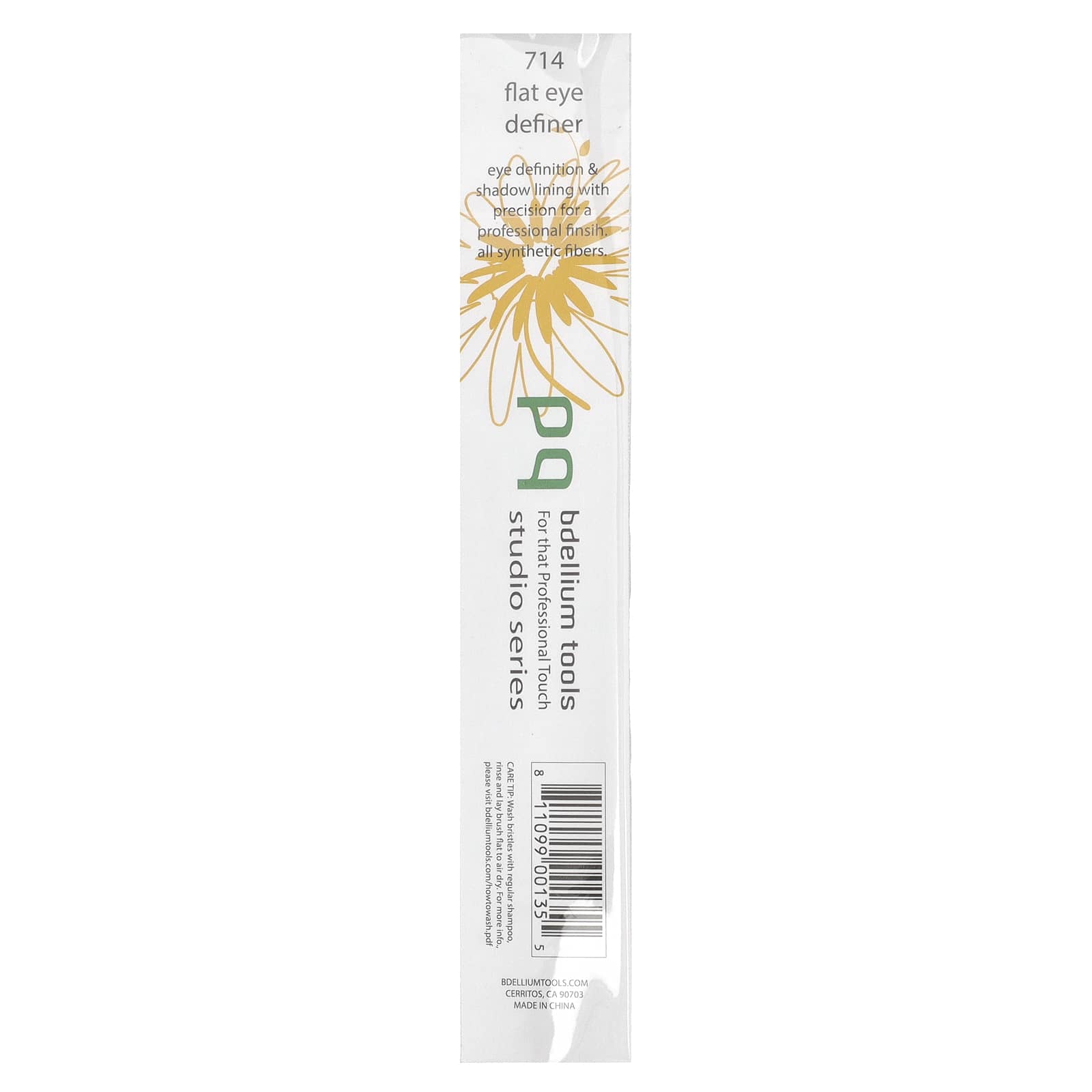 Bdellium Tools, Studio Series, Flat Eye Definer, Eyes 714, 1 Brush